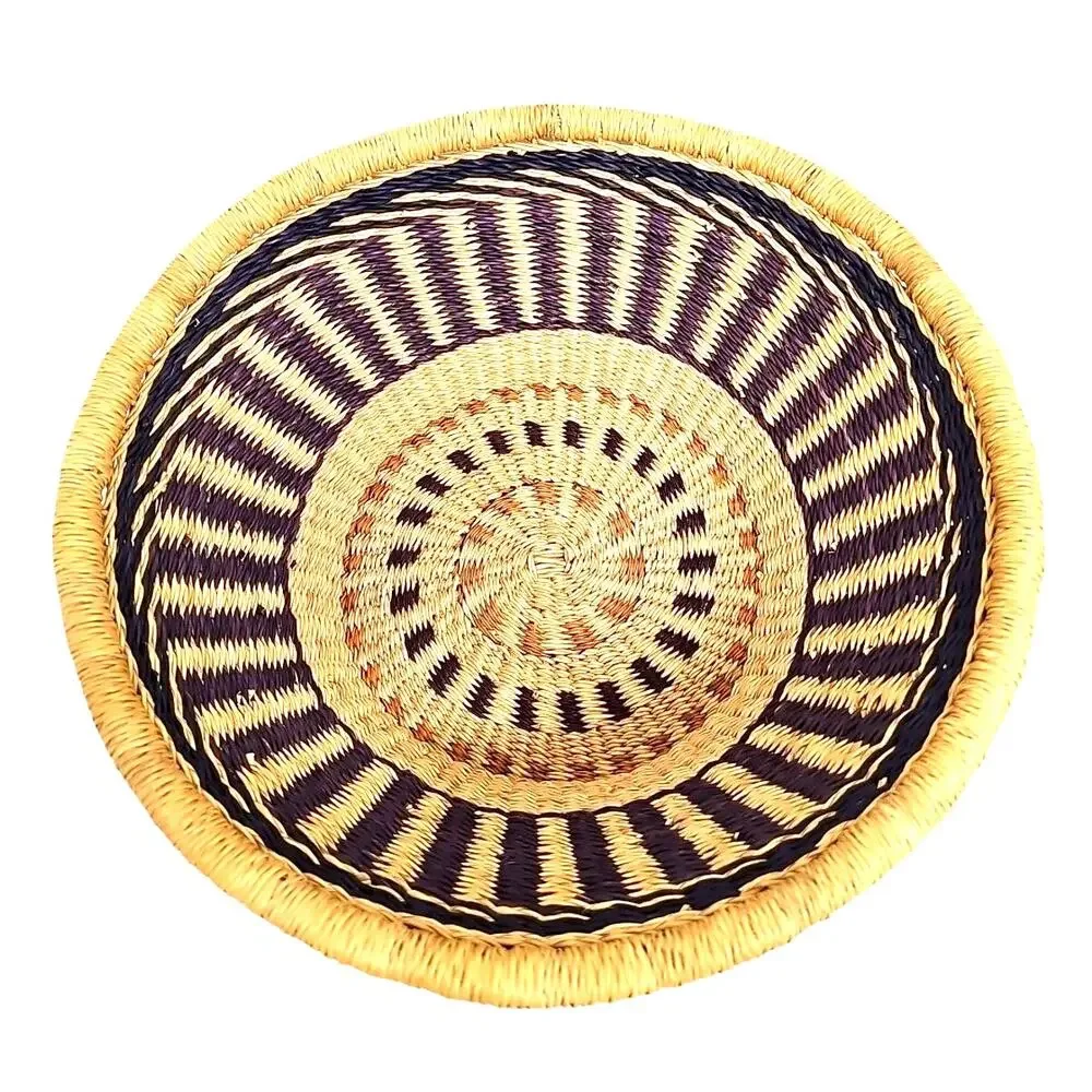 Beautiful Hand Woven Elephant Grass Multi Colored Decorative Multi-Use Basket